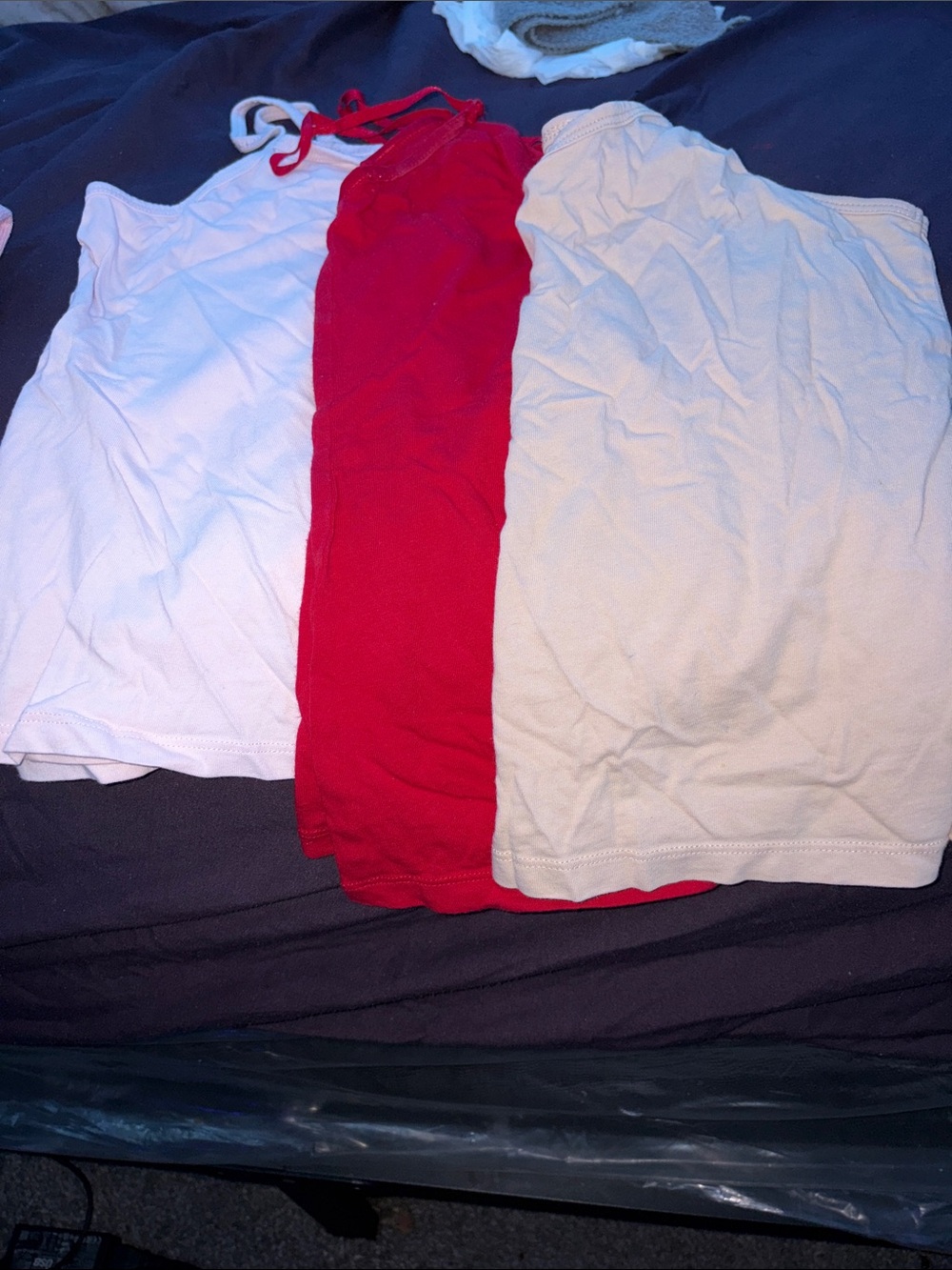 Ambiance Girls' Tank Tops in White, Red, Cream - 3-Pack Look